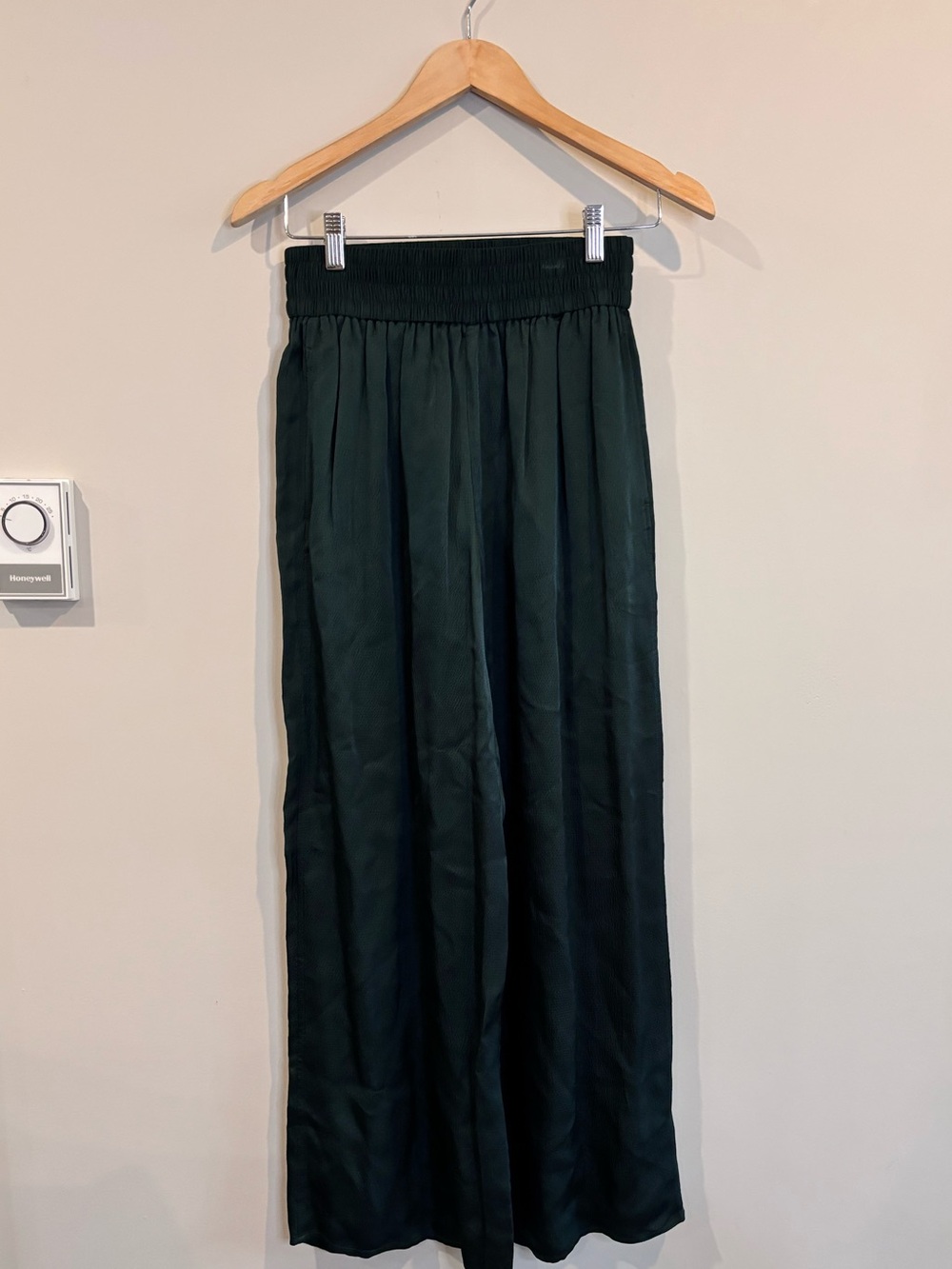 NWT Everlane Dark Green Flowy Wide Leg Pants XS